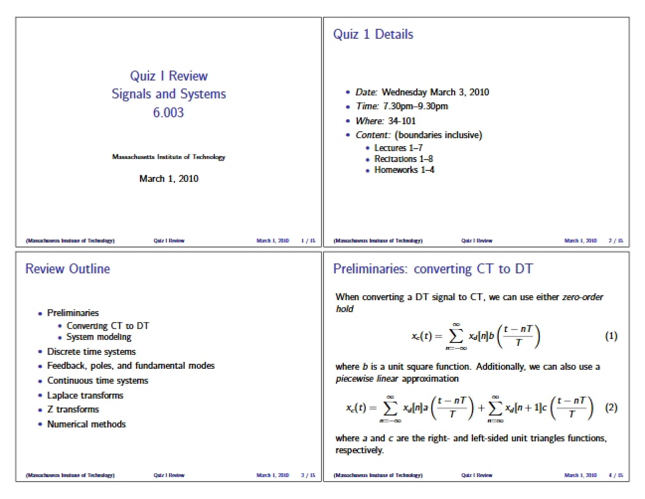 Signals and Systems Course