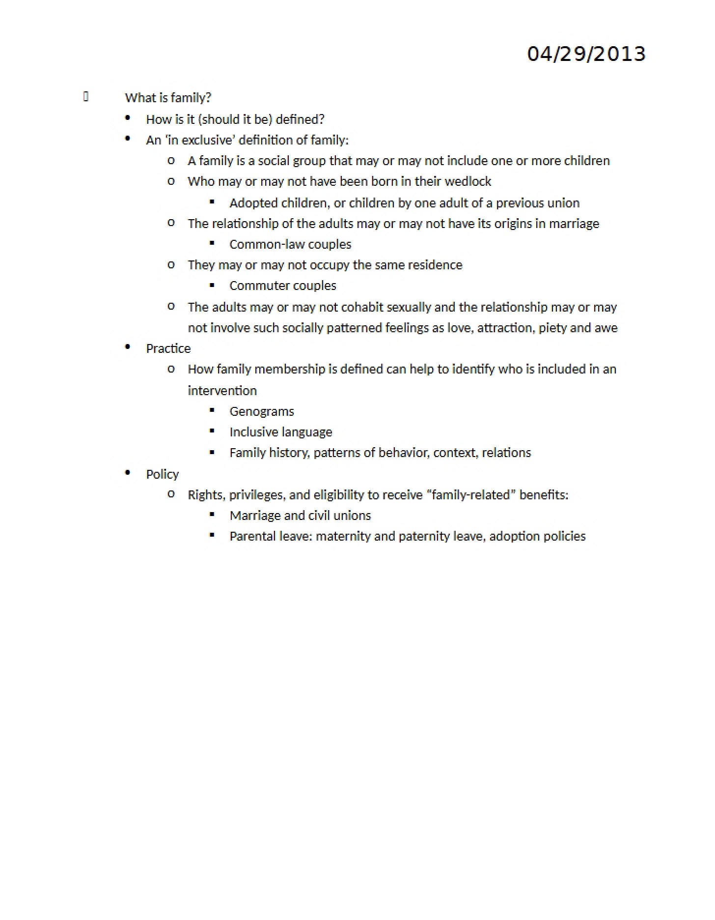Week Ten Materials