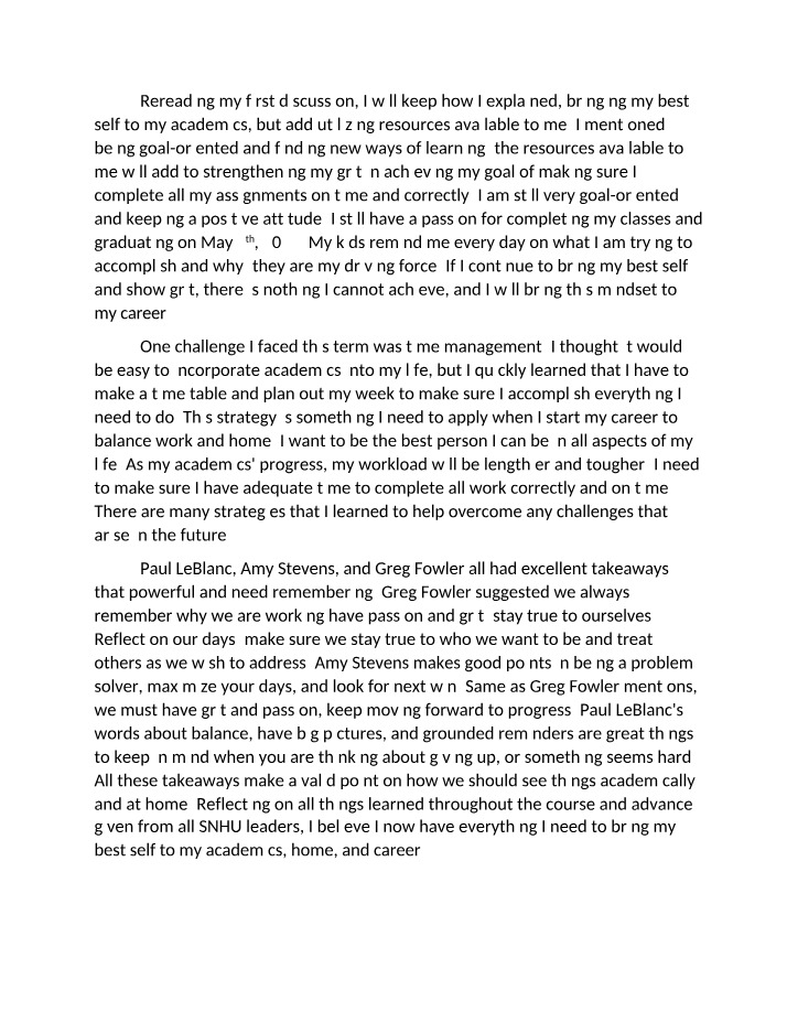 Week 8 Reflection