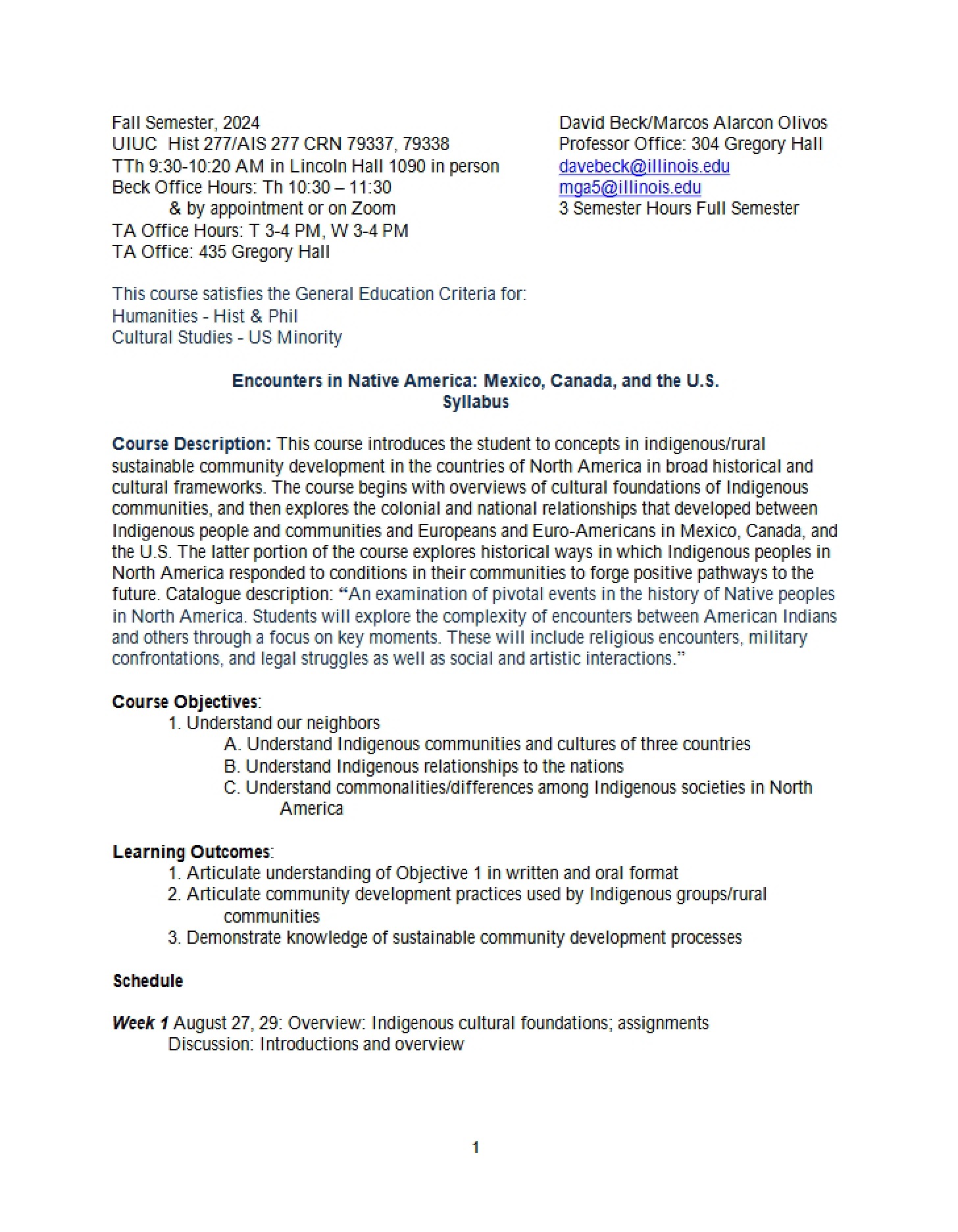 Class Syllabus
