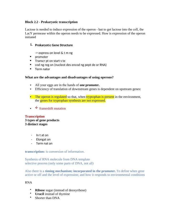 Prokaryotic Transcription Initiation and Operon Expression