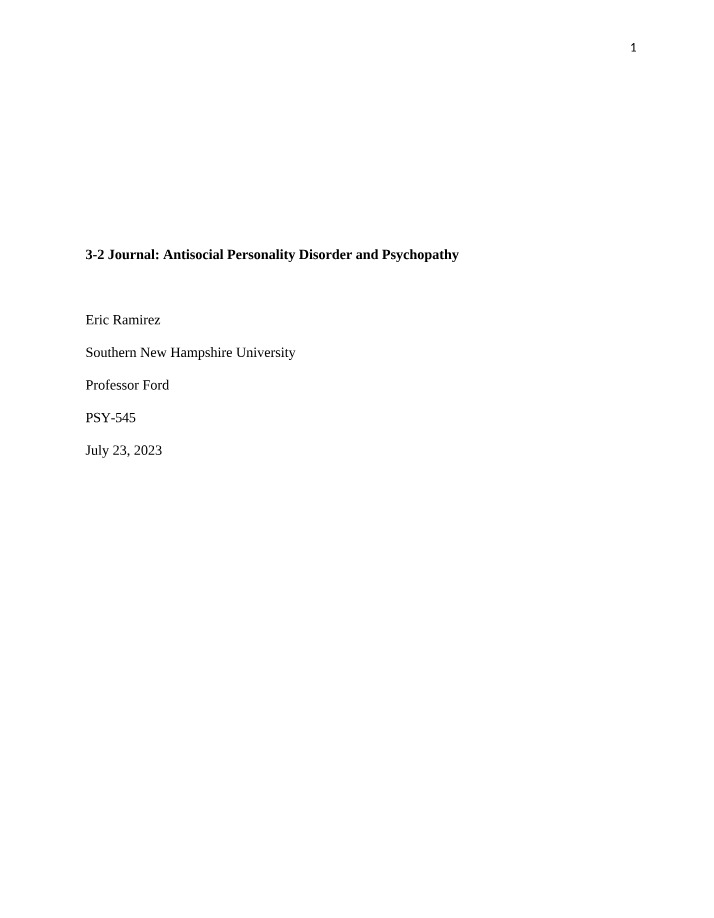 Journal for Module 3