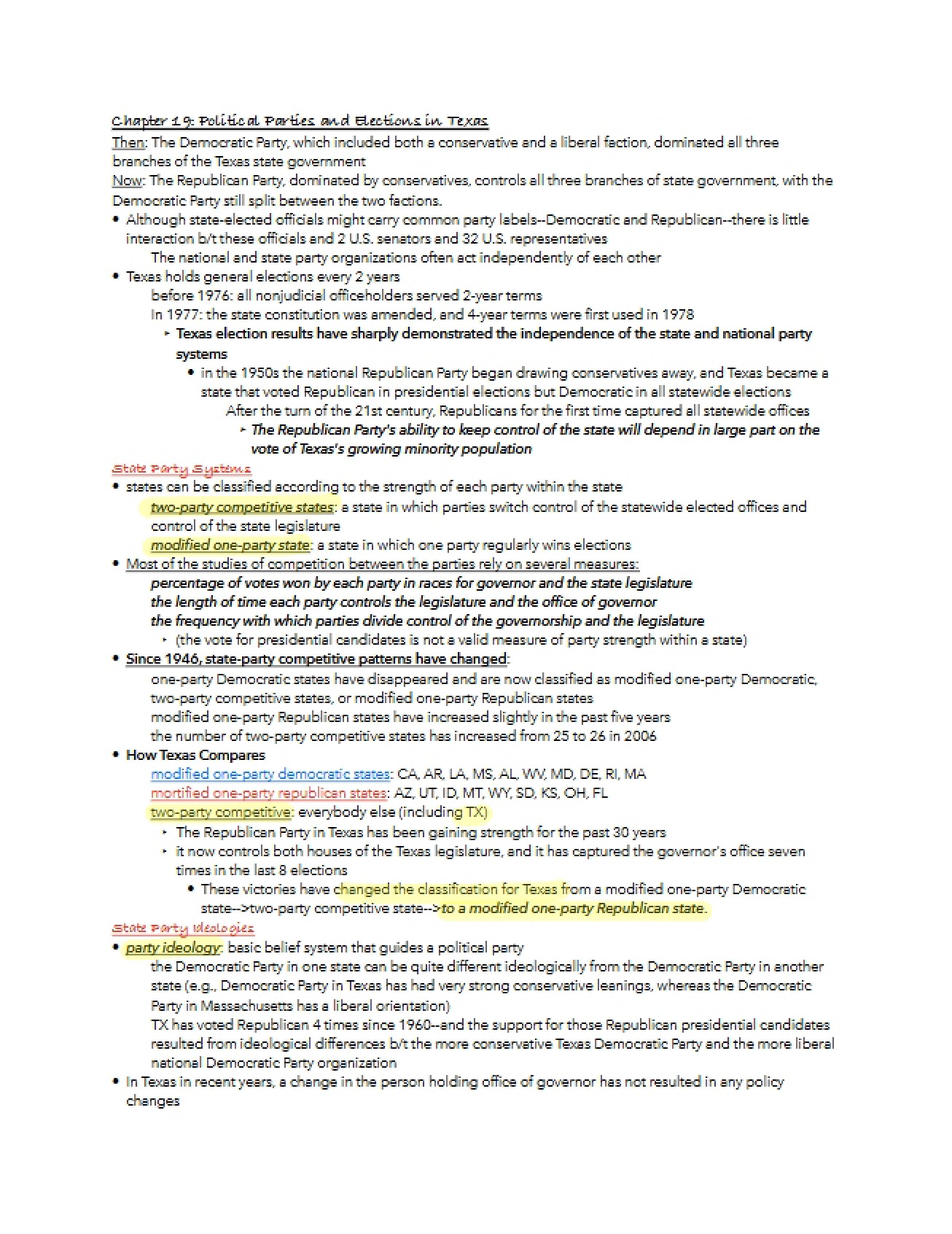 Political Parties and Elections in Texas (Chapter 19)