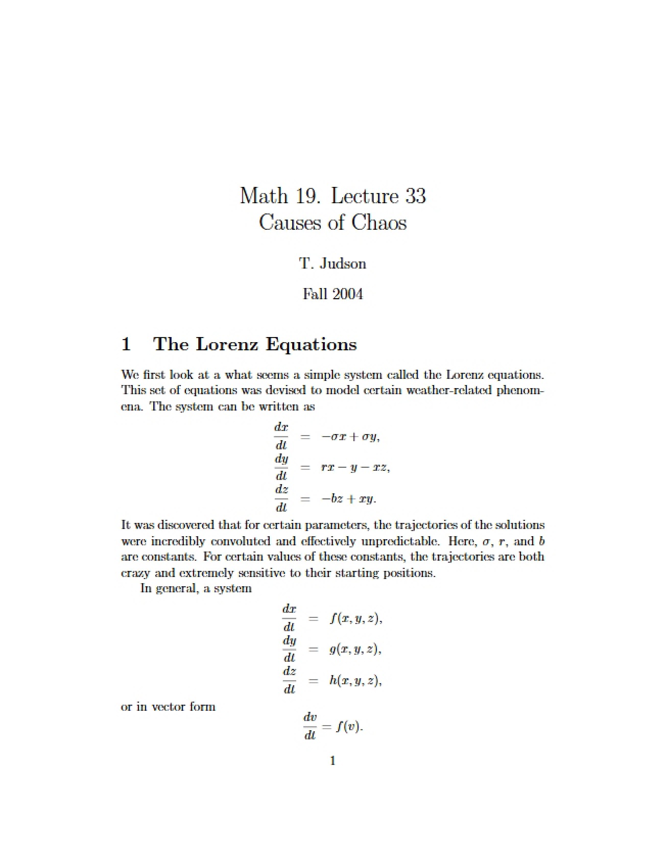 Life Science Modeling Lecture 33