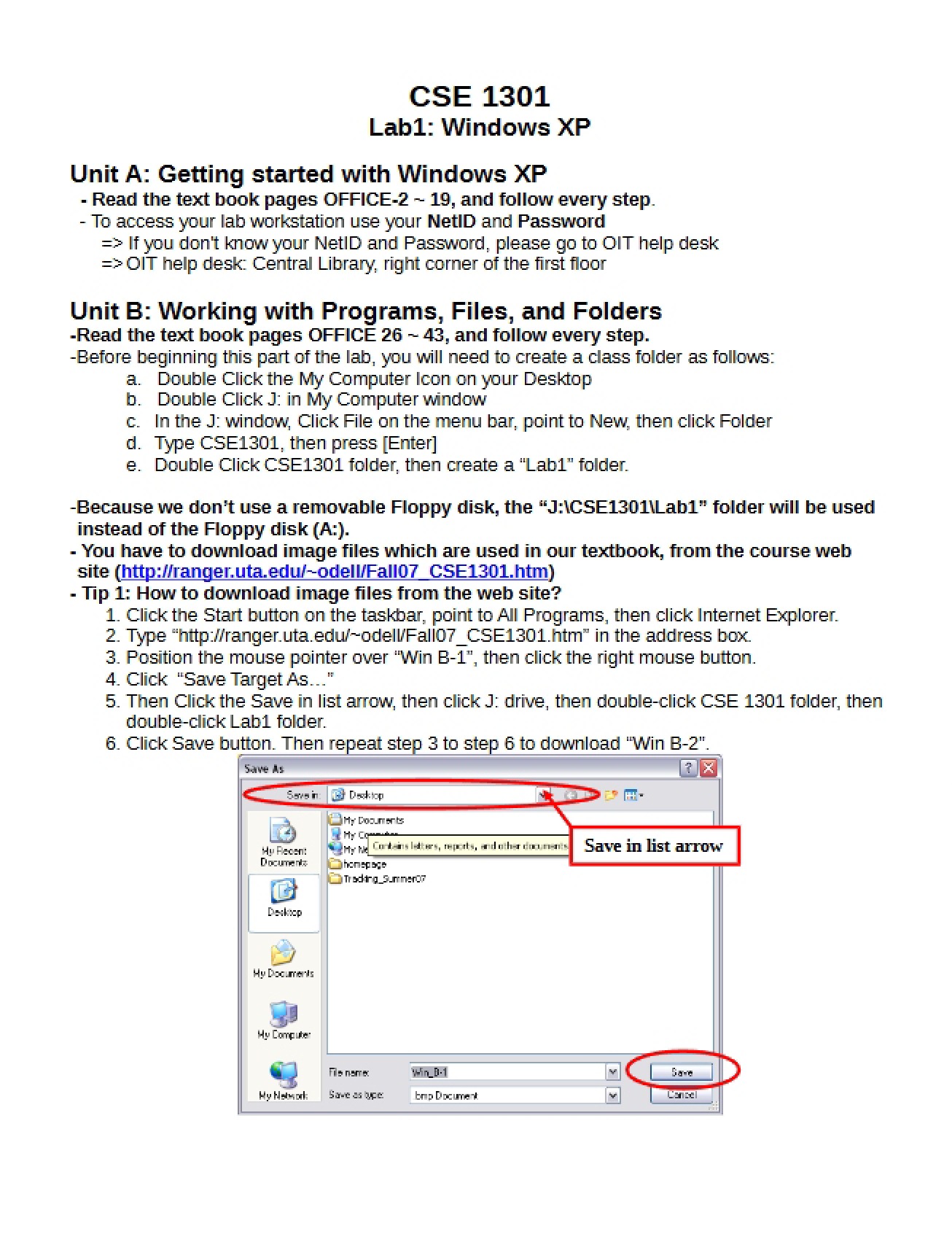 Lab One Windows XP