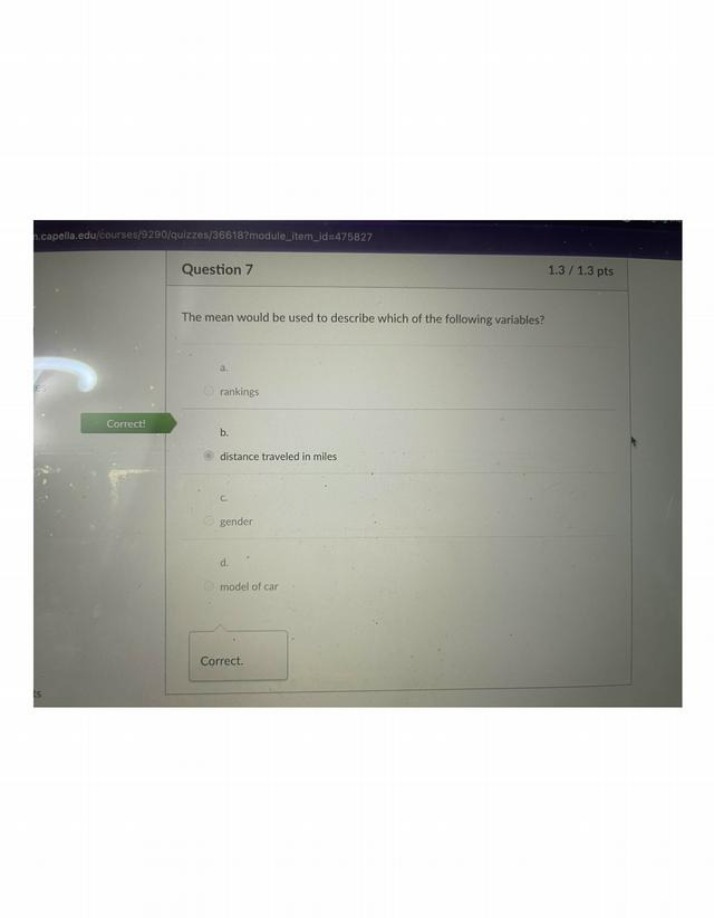 Question 7 - Statistics Quiz