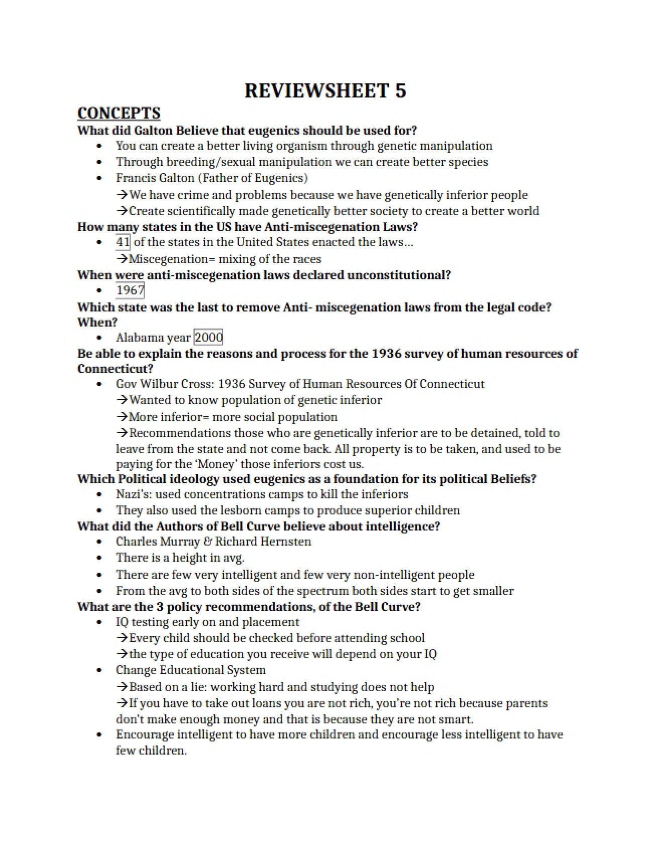 Review Sheet 5