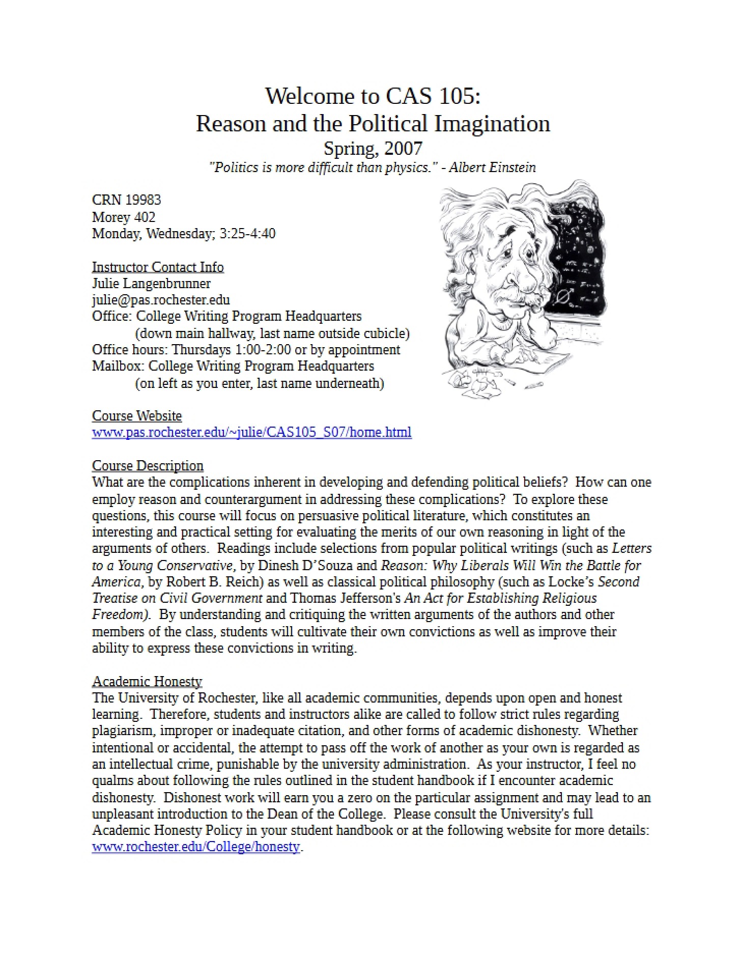 Political Imagination and Reason Syllabus