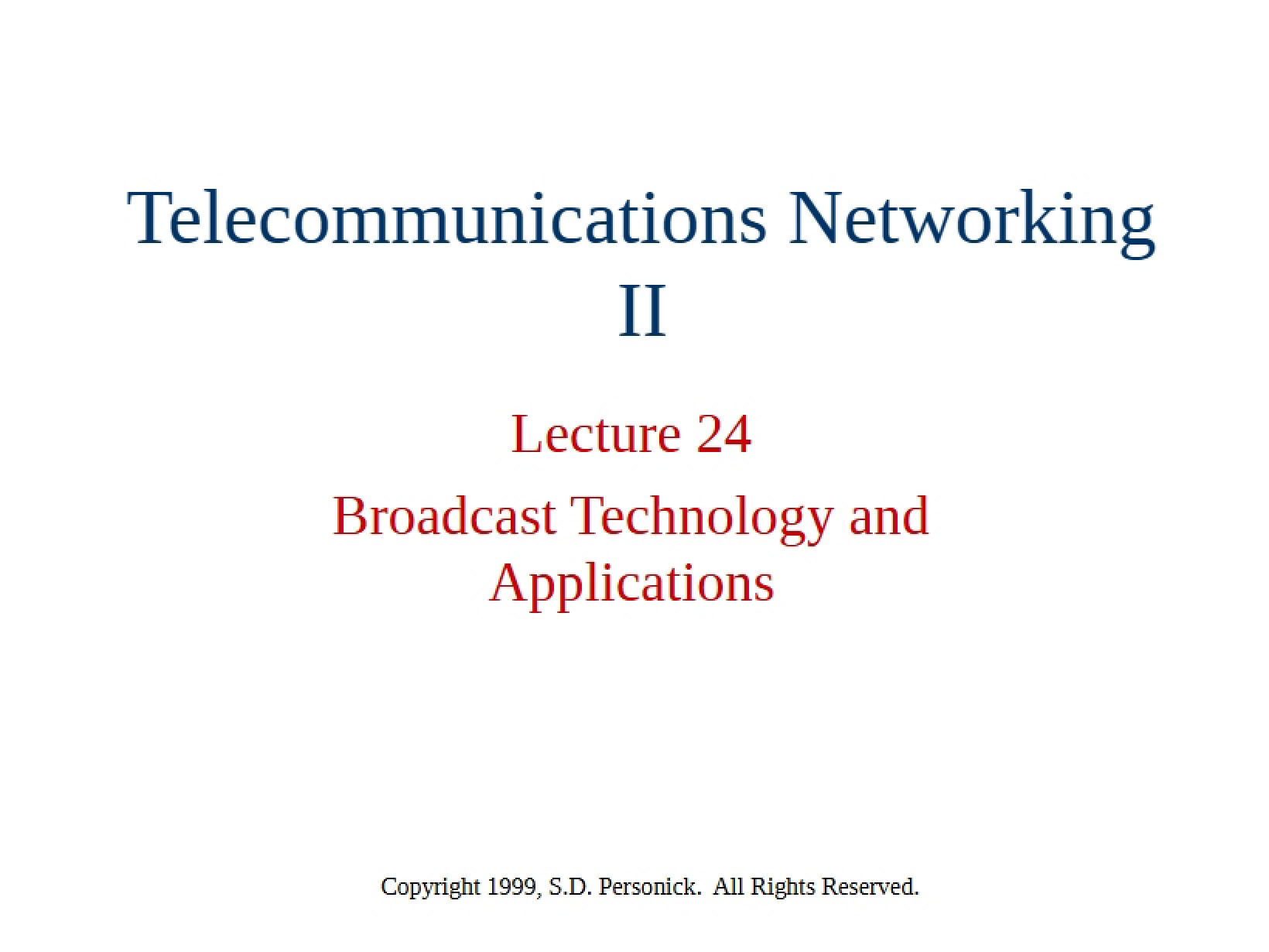Lecture 24 Notes