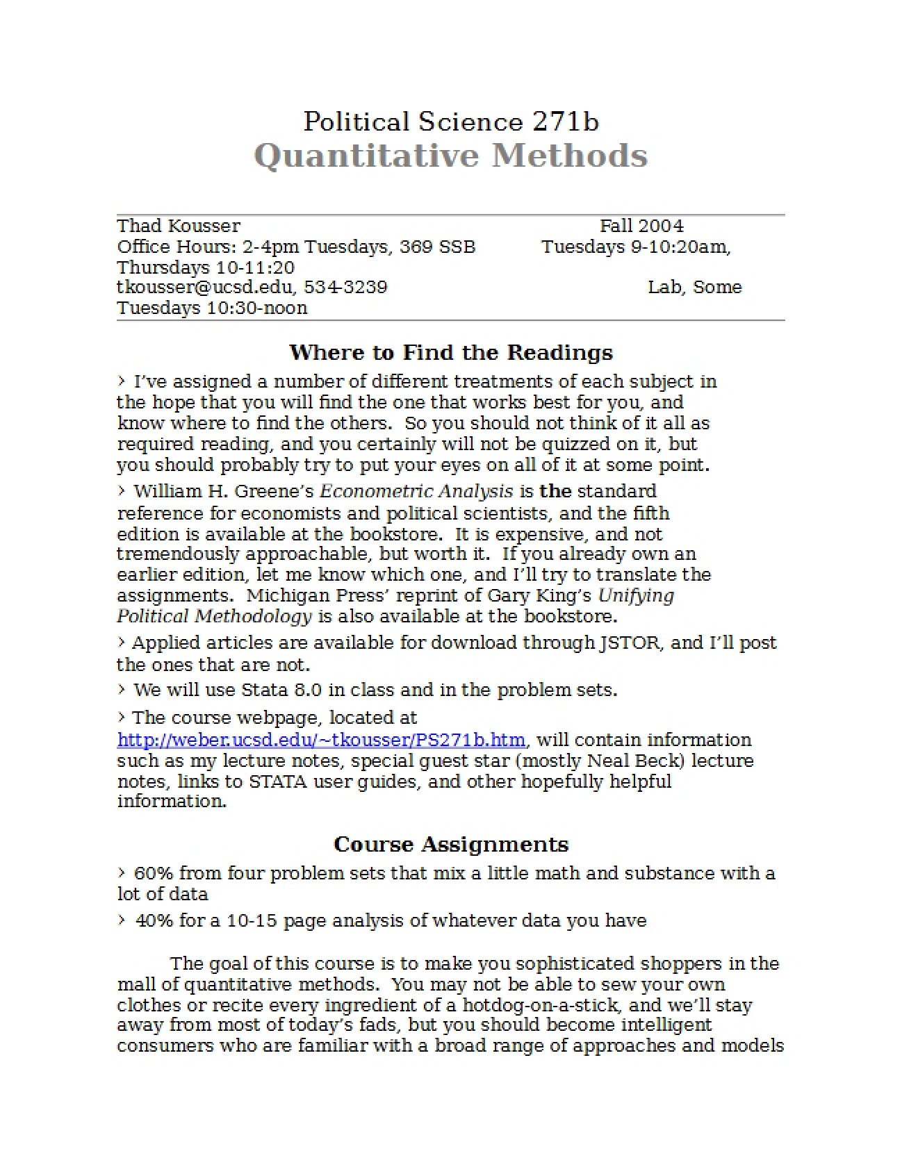 POLI 271B Course Overview
