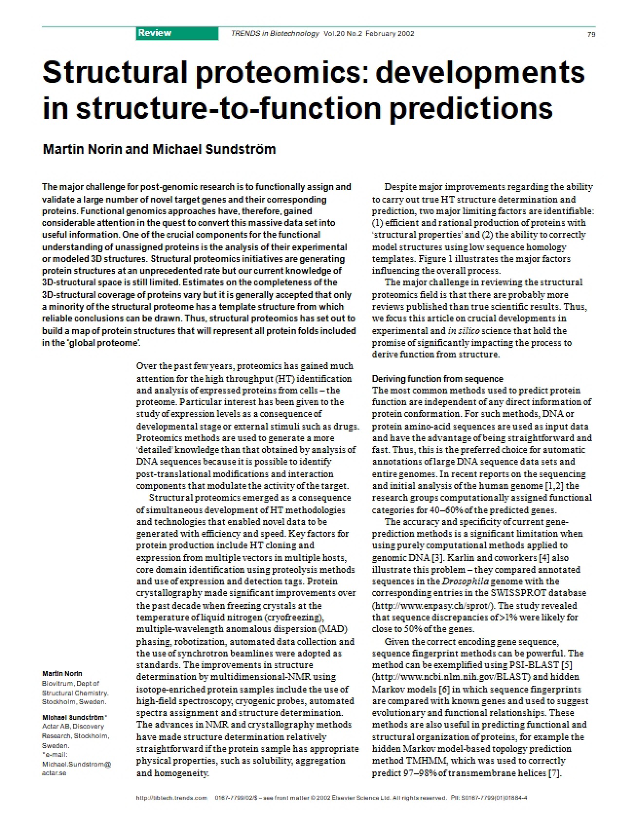 Proteomics Structure Analysis