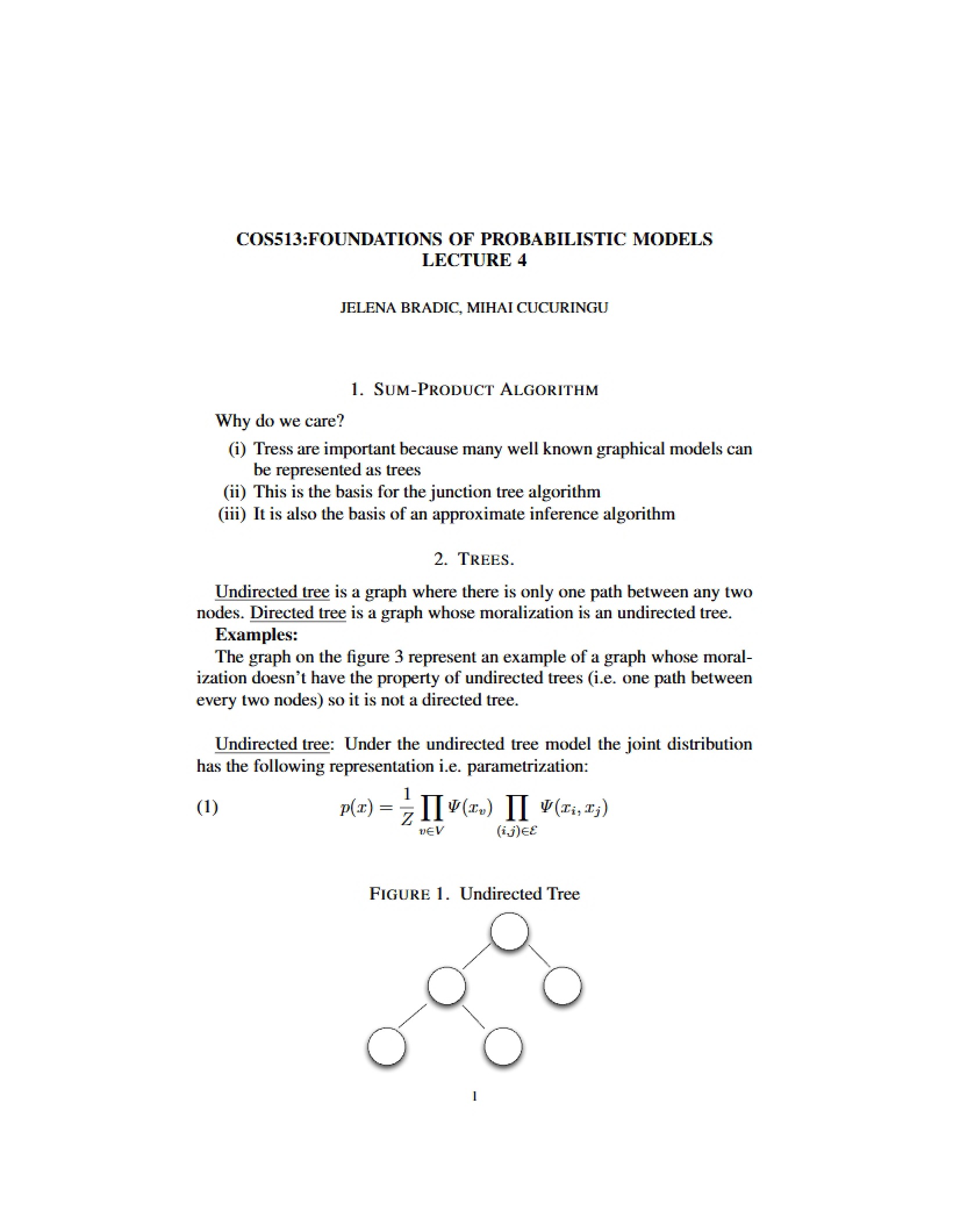 Fourth Lecture