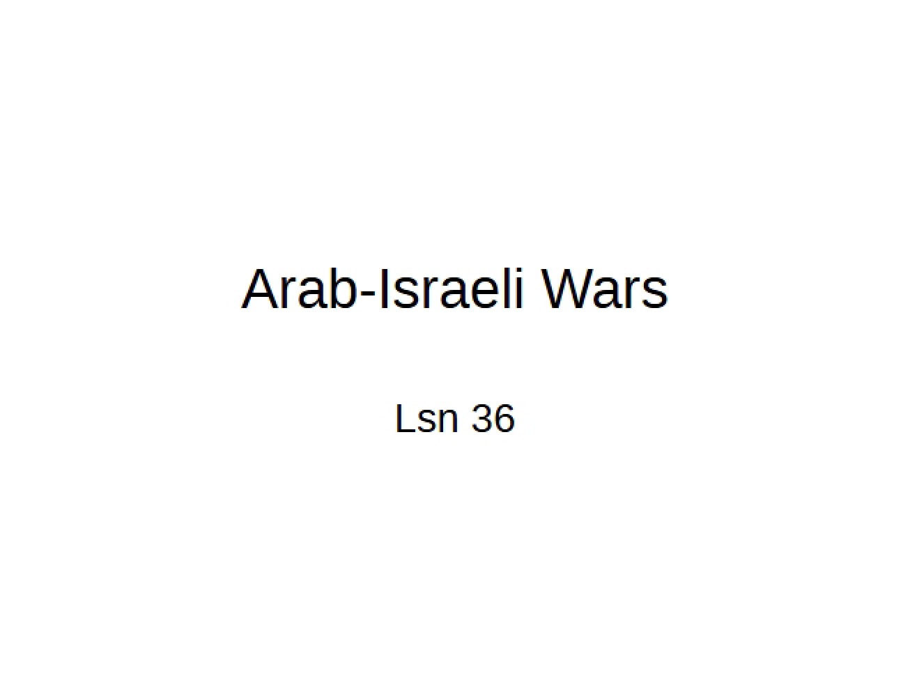 History of the Arab-Israeli Wars