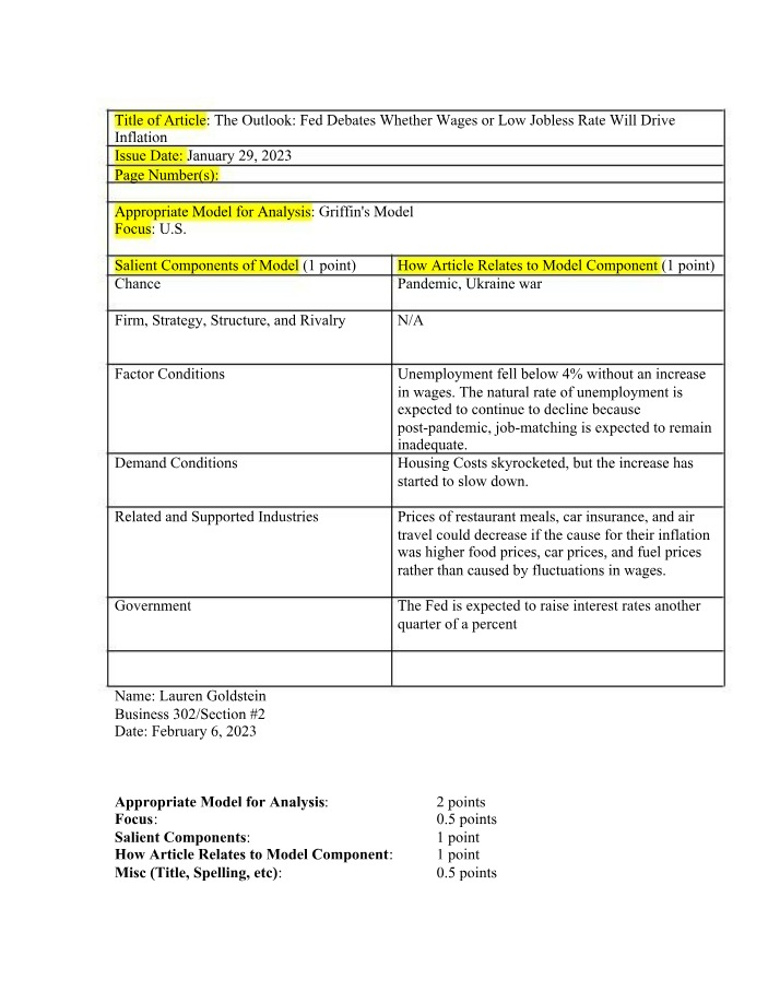 WSJ Document for BUS 302