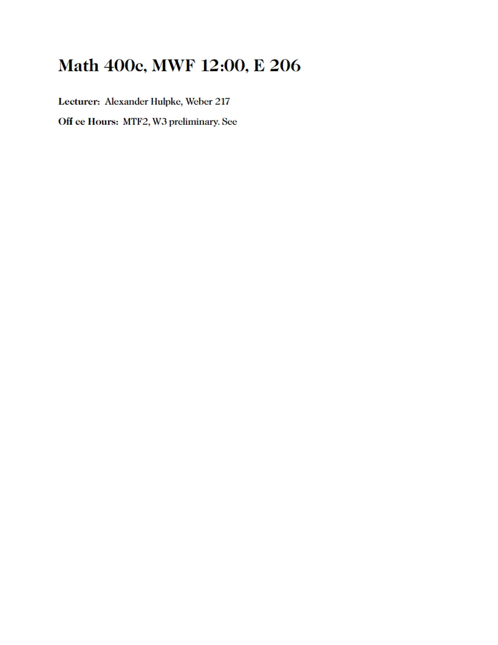Syllabus for Statistical Computing