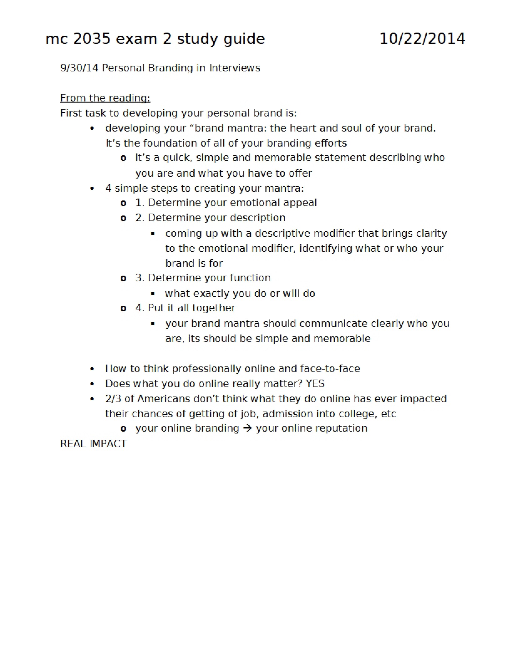 Interviews Personal Branding