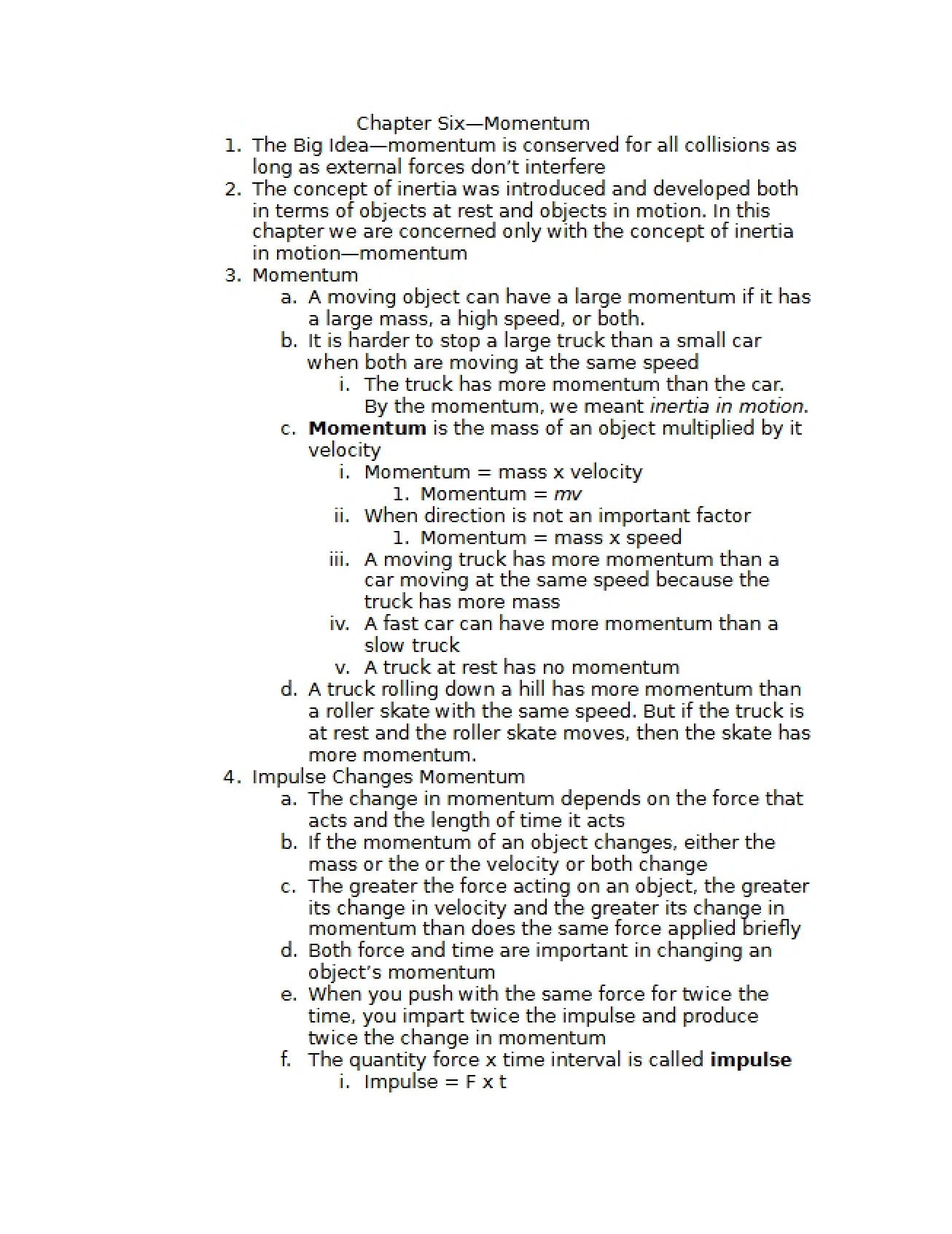 Chapter Six Notes