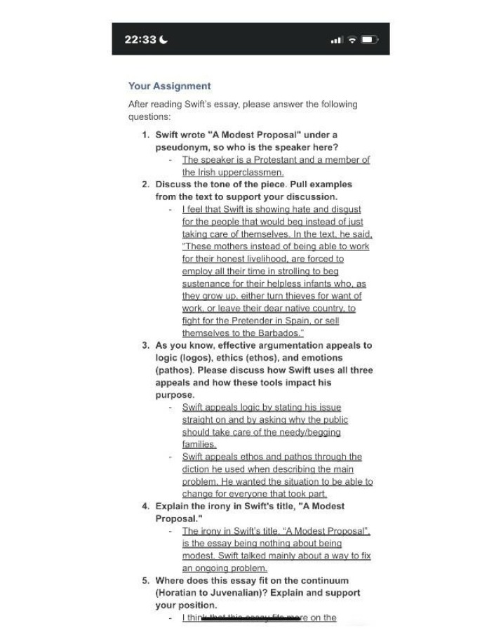 A Modest Proposal - Swift's Tone and Appeals