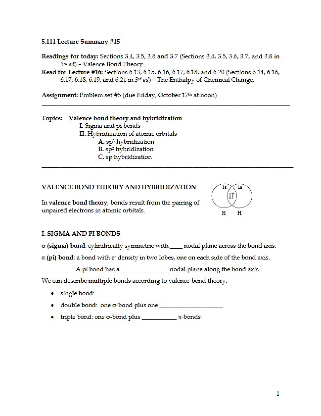 Lecture Fifteen Summary