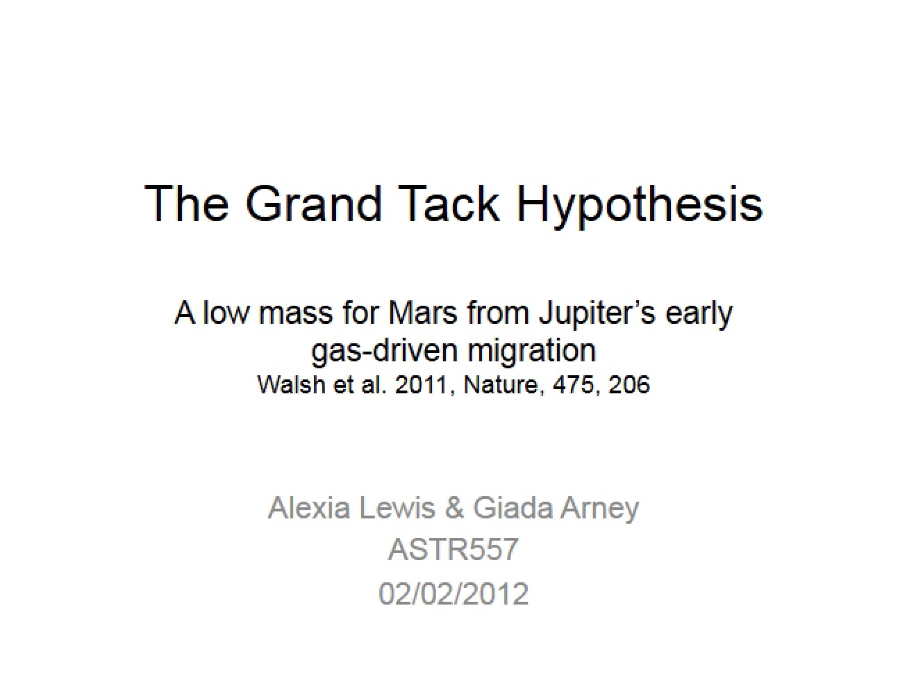 Notes from Lecture - ASTR 557