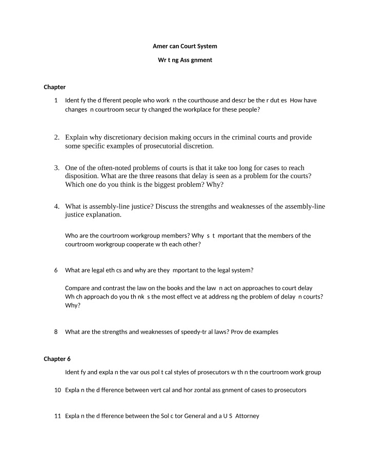 Writing Assignment - Chapters 5 and 6