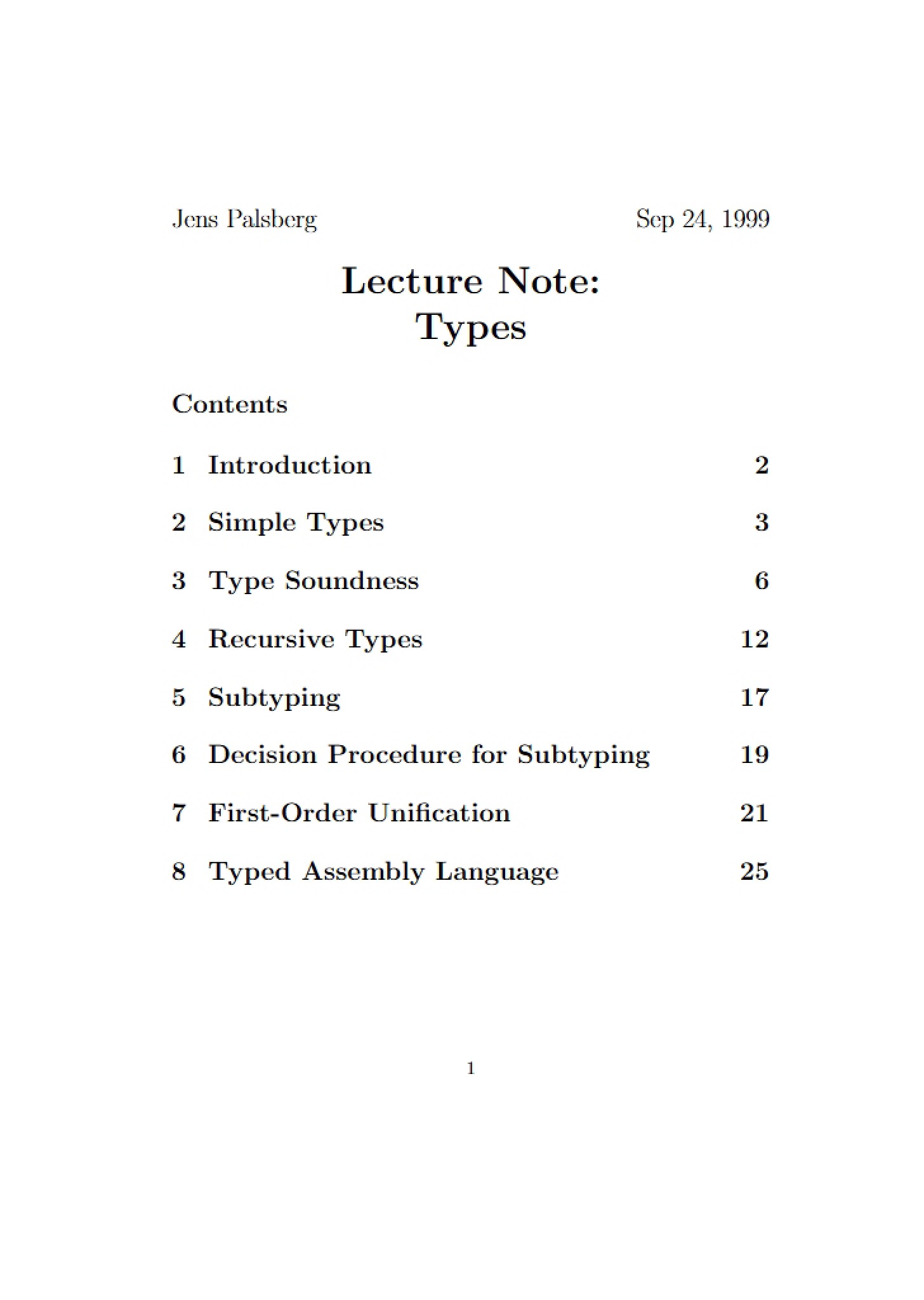 Types and Classification