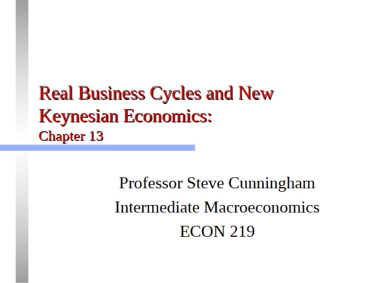Introduction to Real Business Cycles