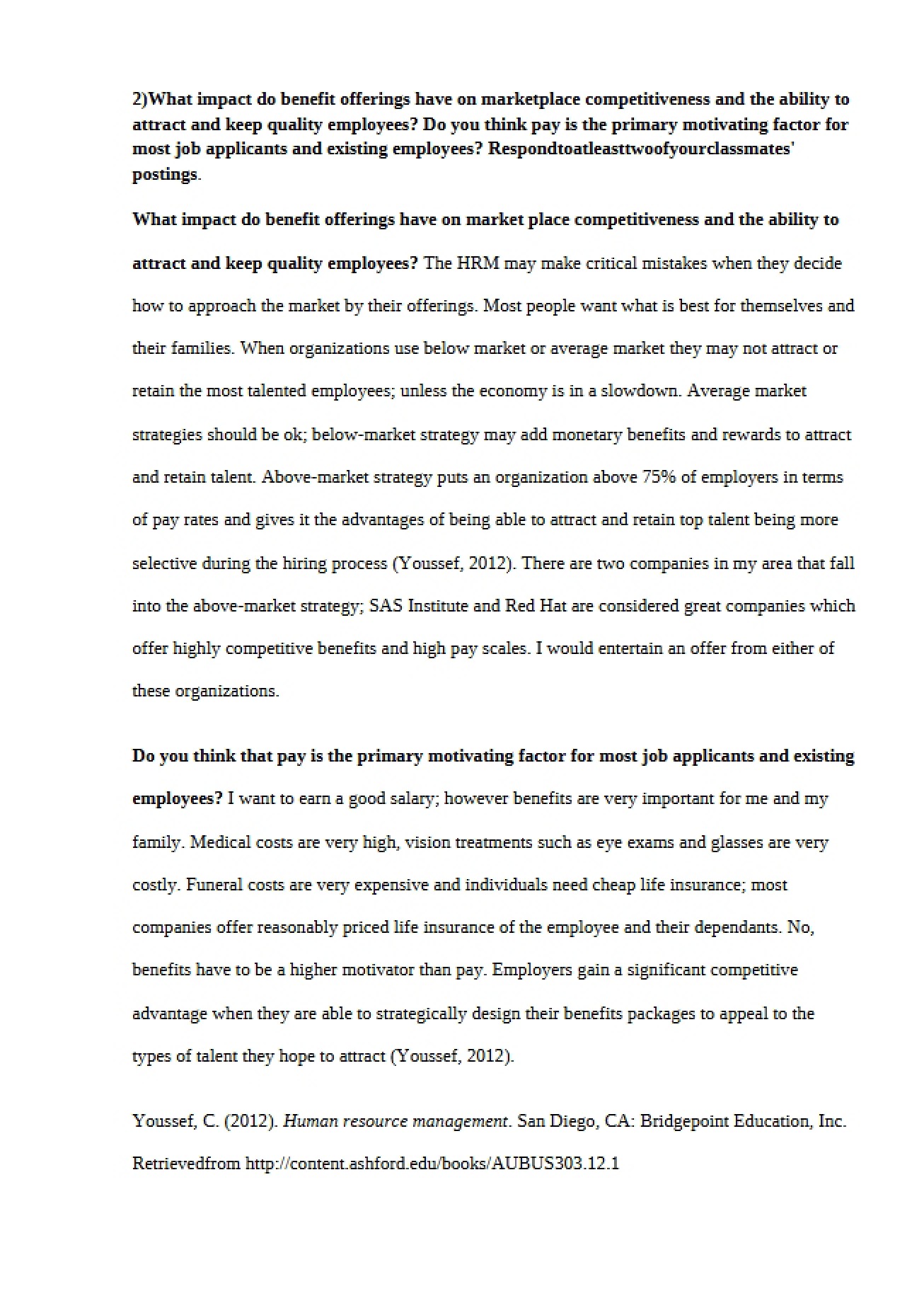 Competitiveness within the Marketplace