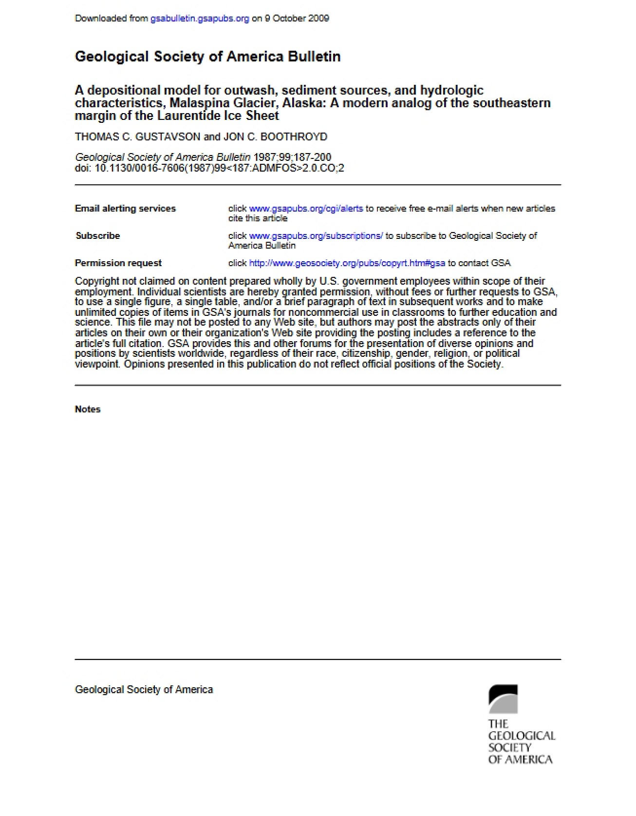 Glacial Geology Research Paper