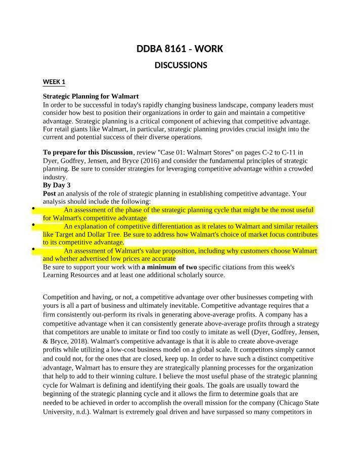 DDBA8161 Homework - Weeks 1 to 8
