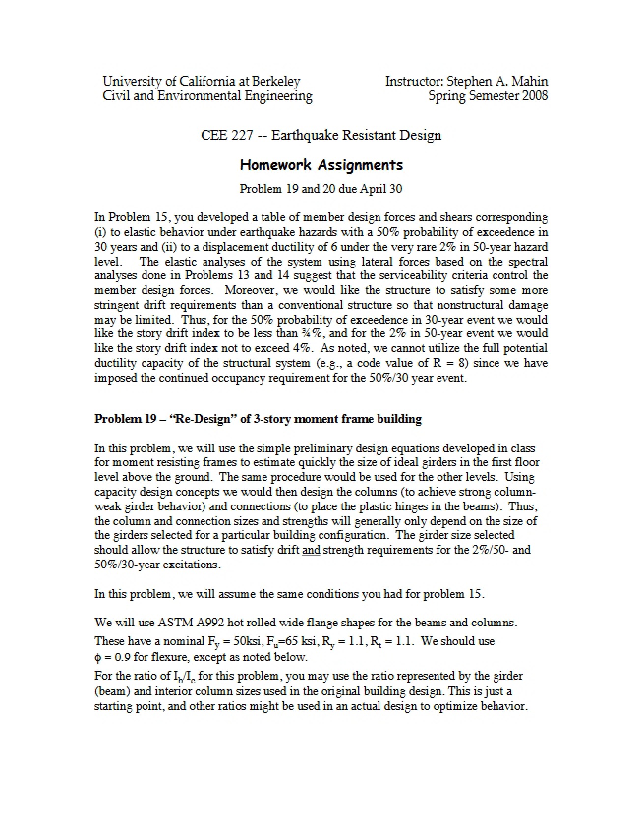 Seismic Design Coursework