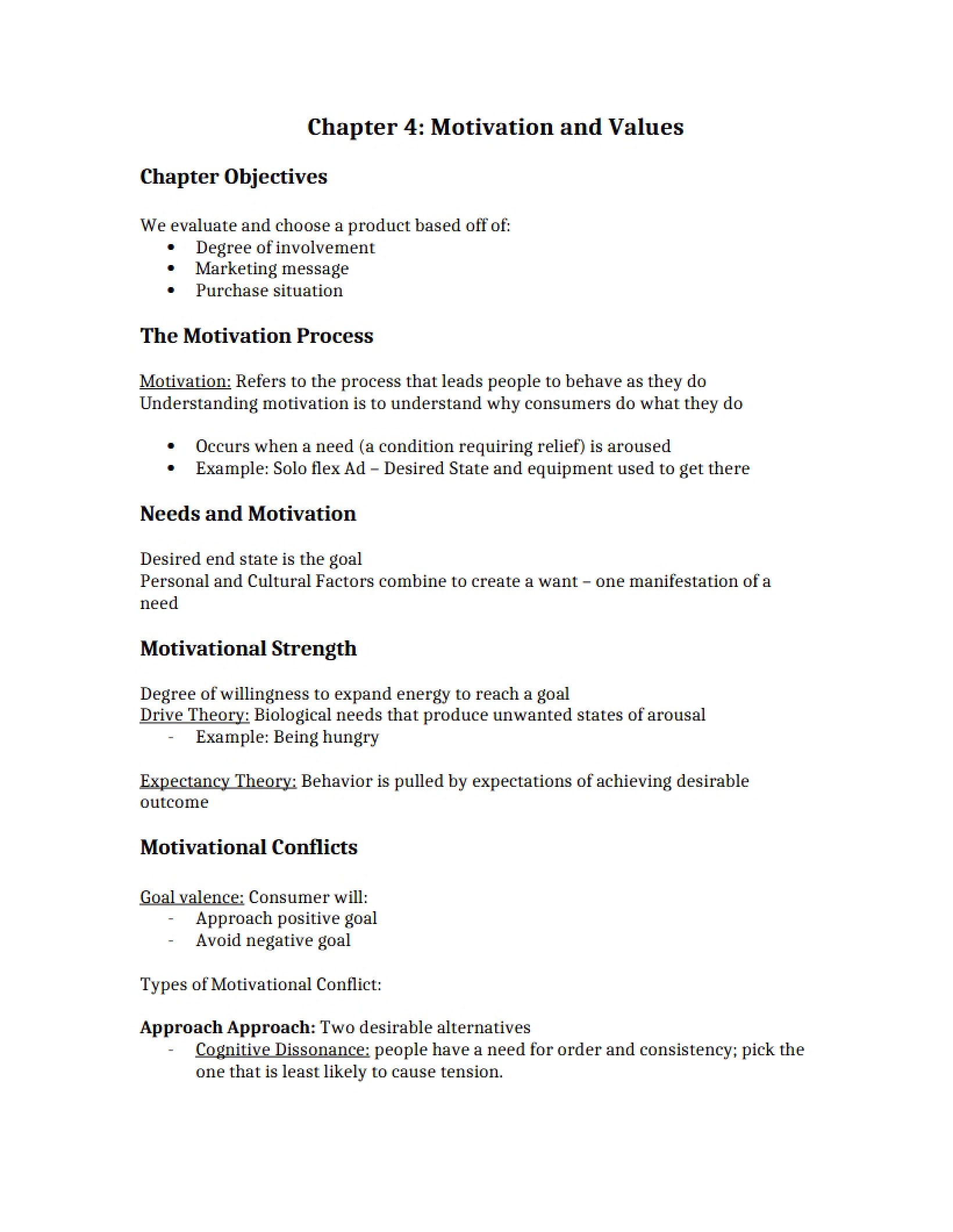 Values and Motivation Chapter 4