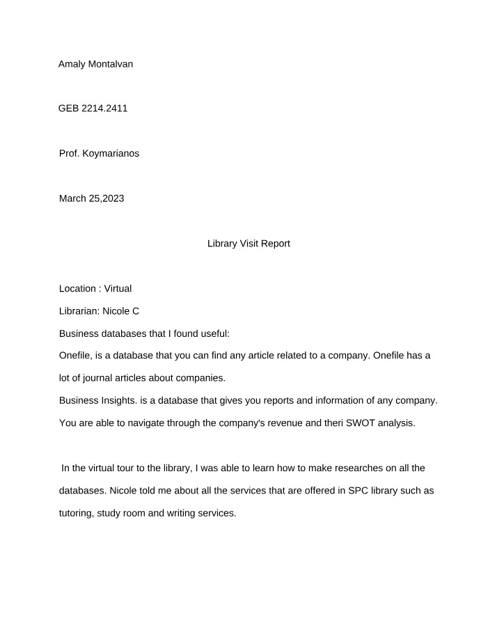 GEB2214 - Library Visit Report