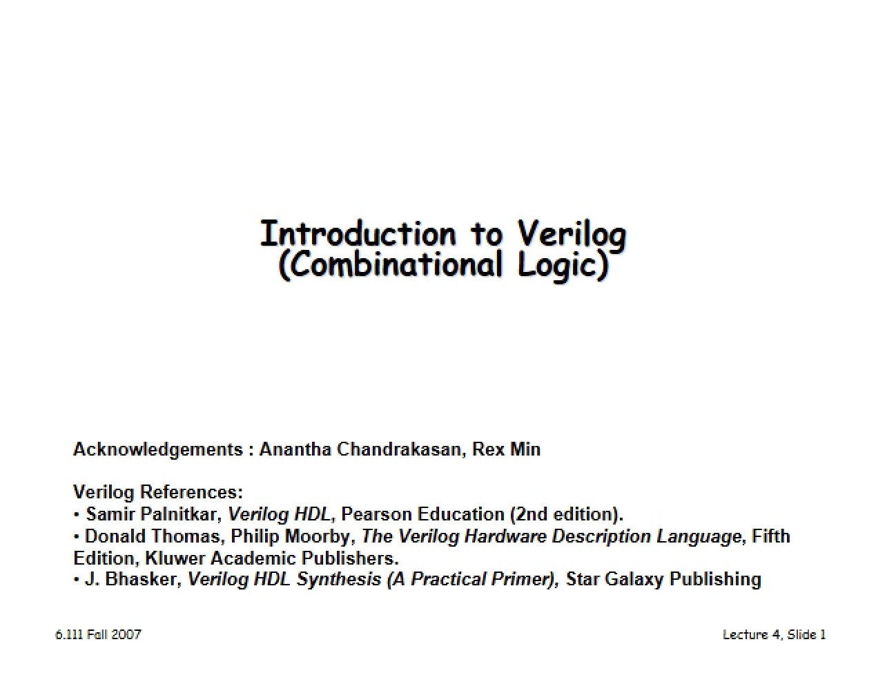 Introductory Verilog