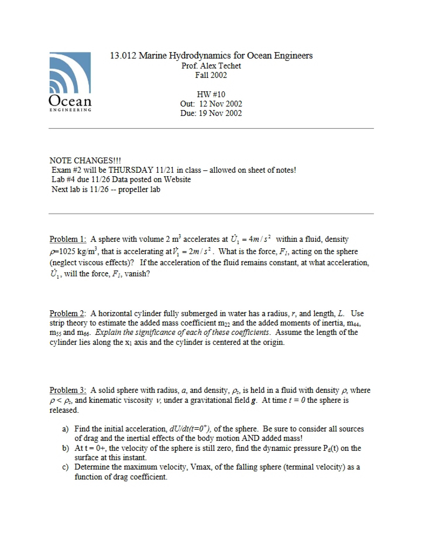 Tenth Homework