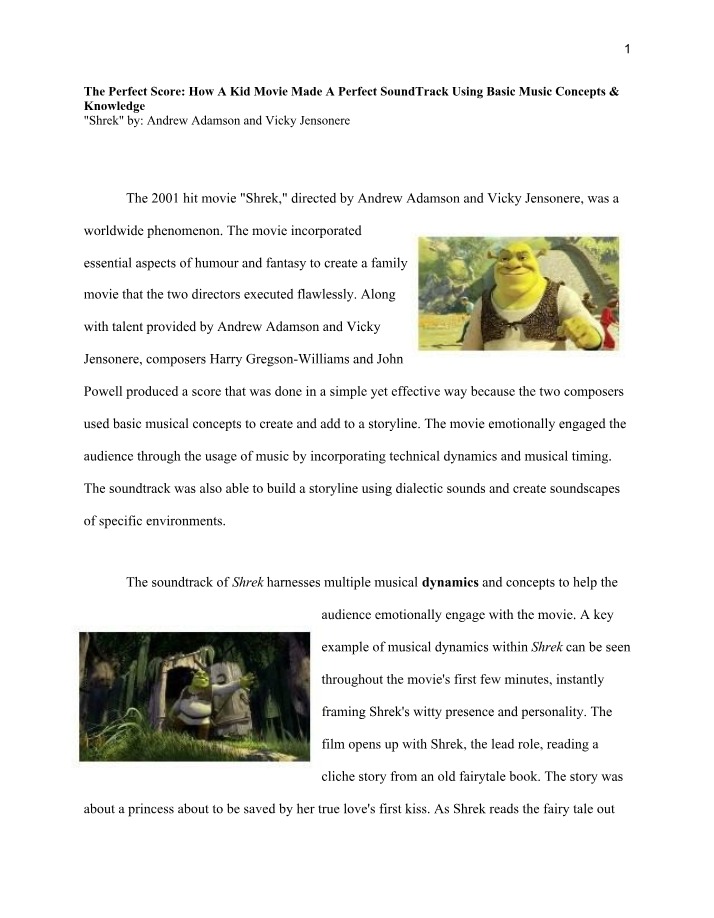 How Shrek's Soundtrack Engages Emotion and Knowledge