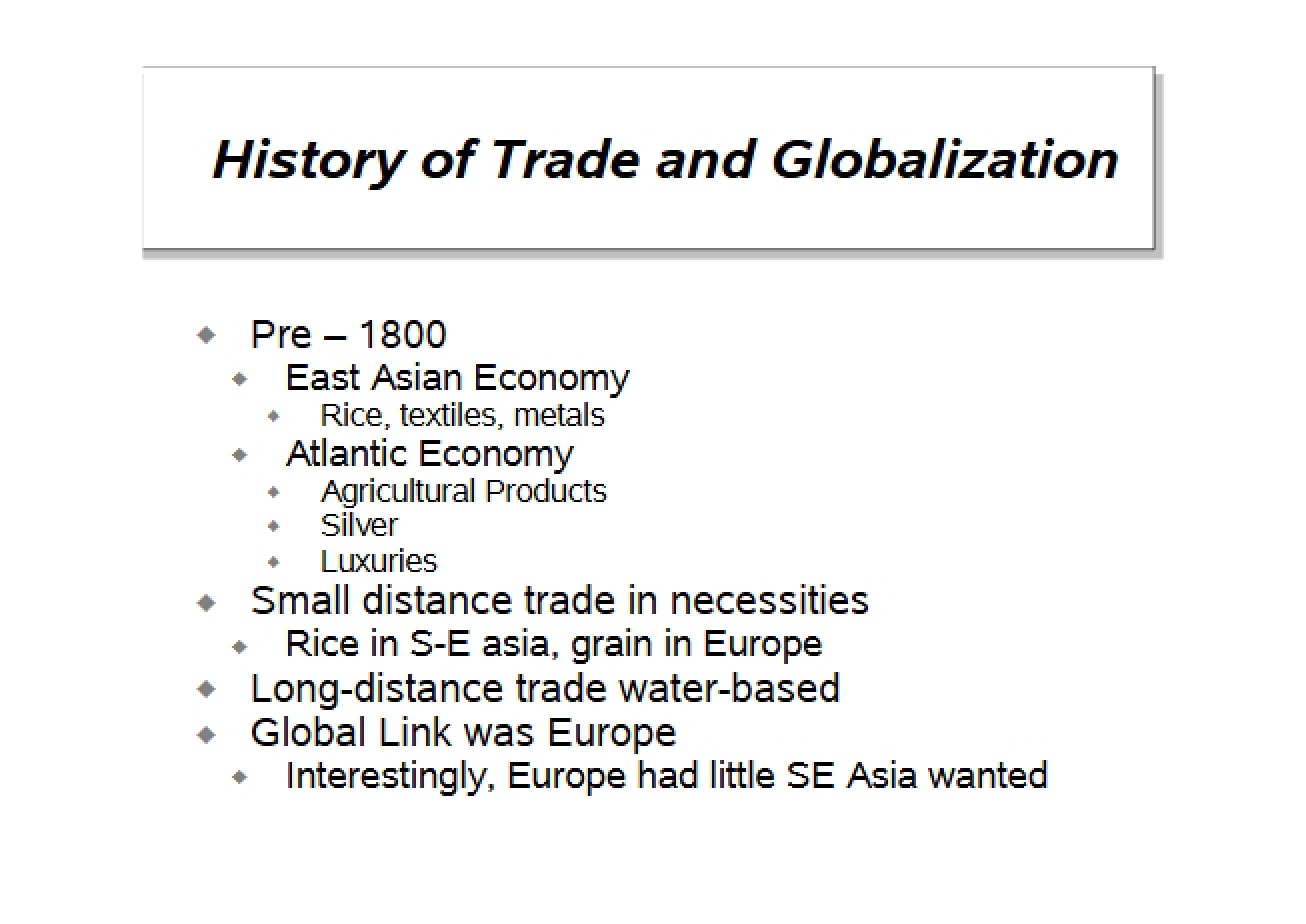 History of Globalization and Trade