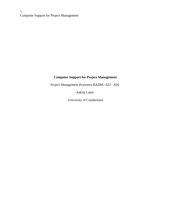 Week 7 - Project Management Process