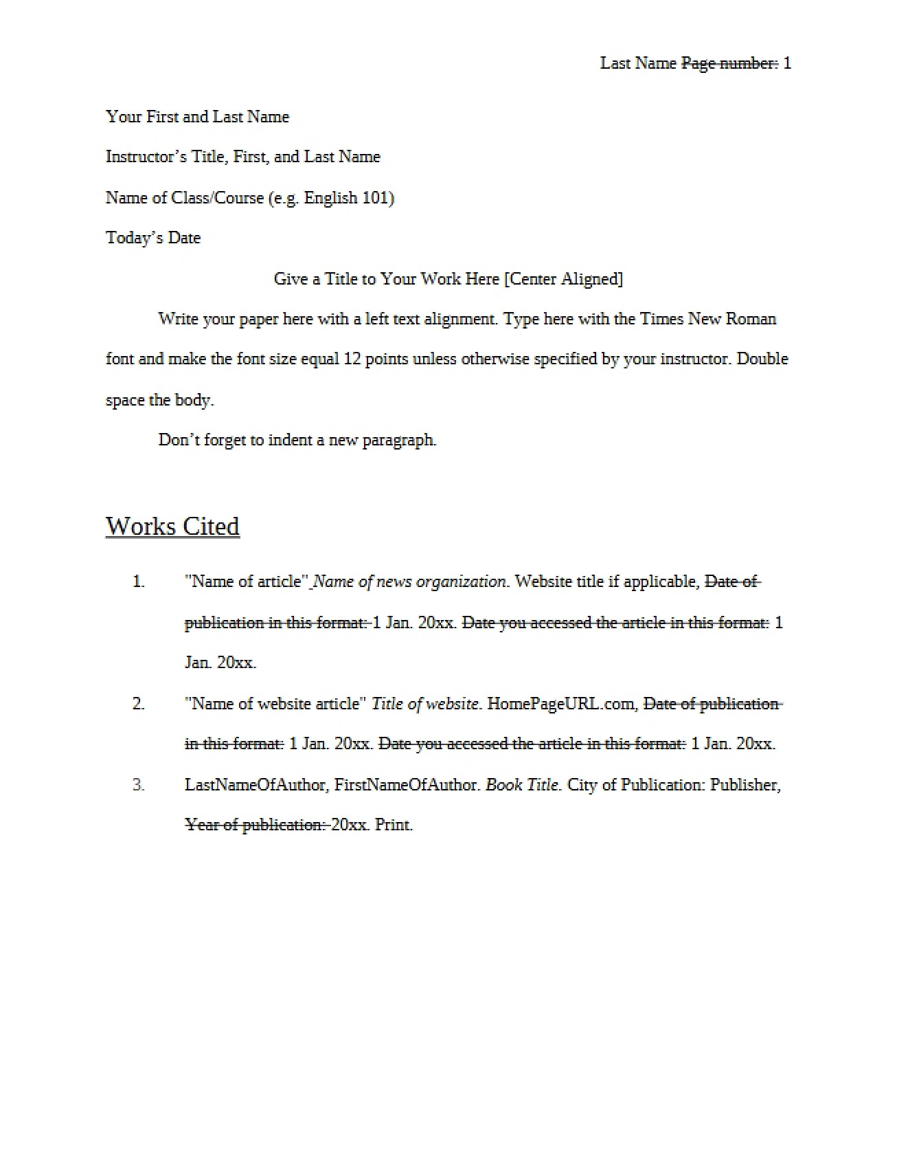 English I Class Notes