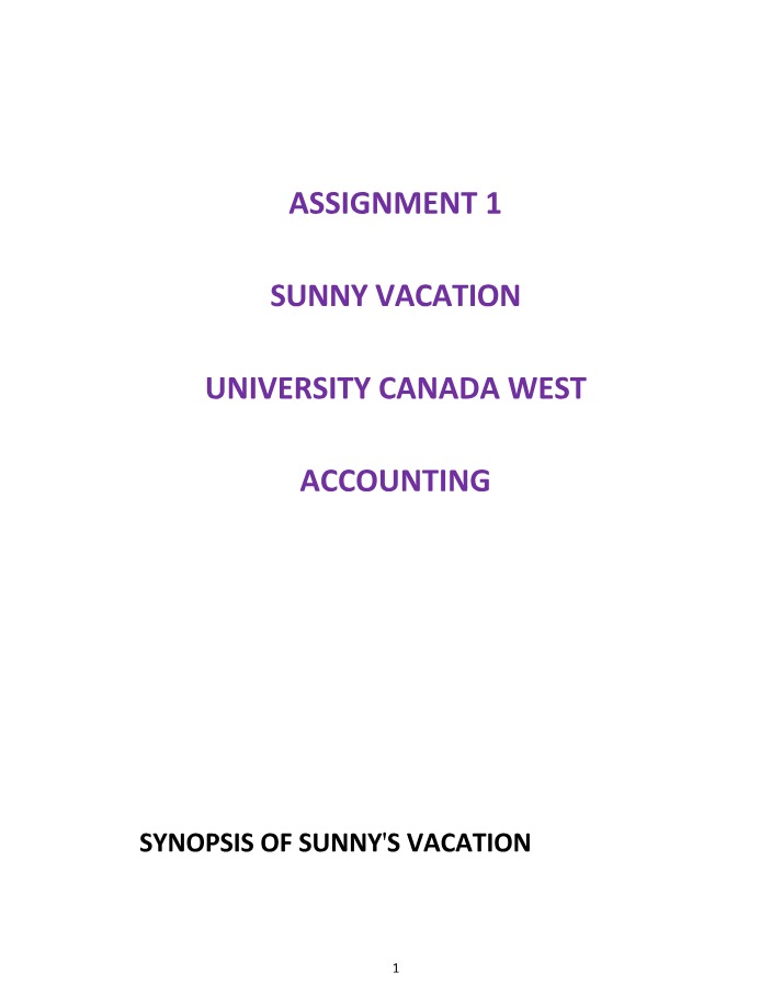 Assignment 1 - ACCT 621