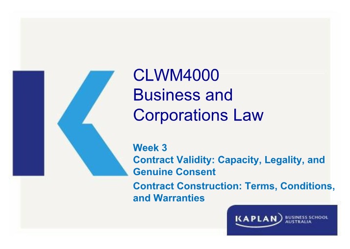 Week 3 Workshop Slide Deck with Solutions - CLWM4000 T1 2023