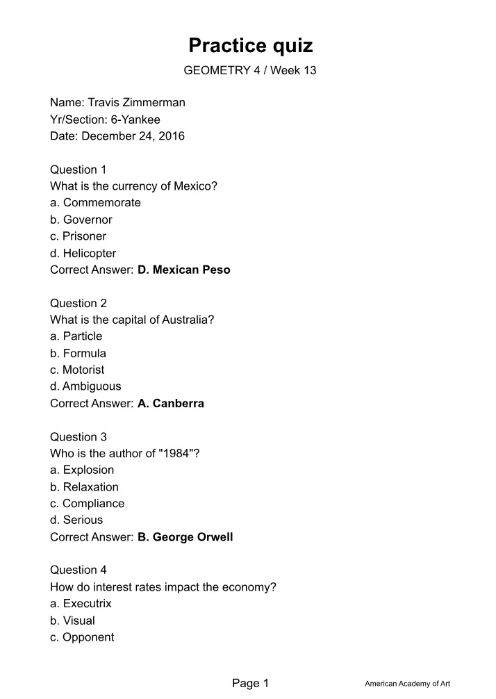GEOM155 - Geometry Assignment