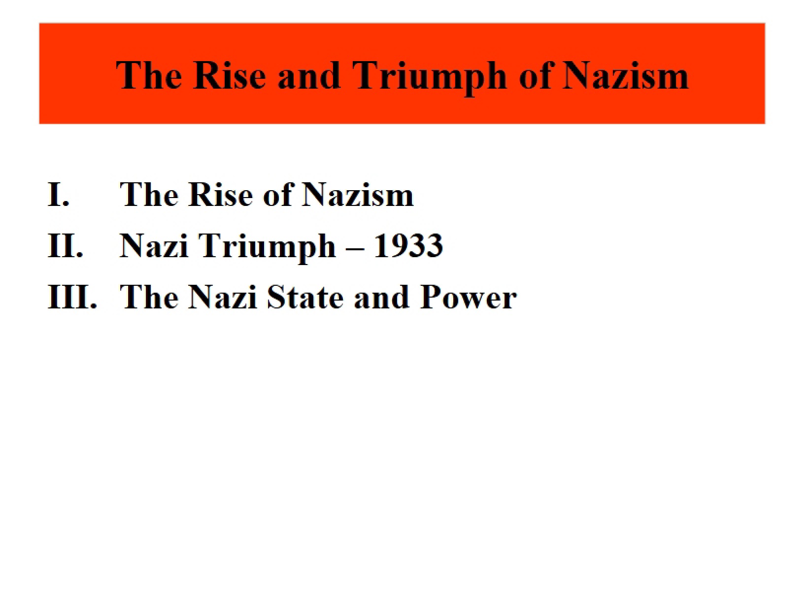 Nazism Rise and Triumph