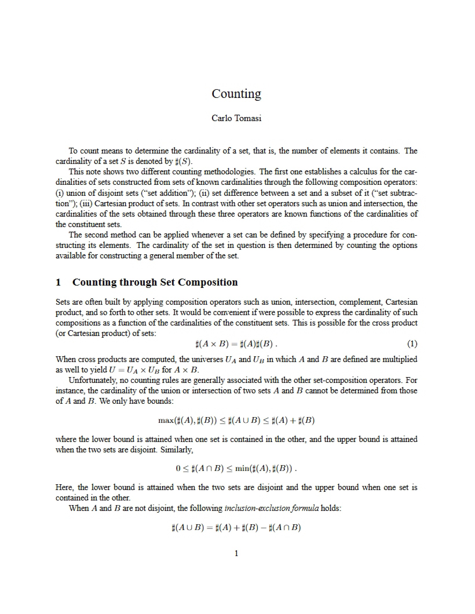 Principles of Counting