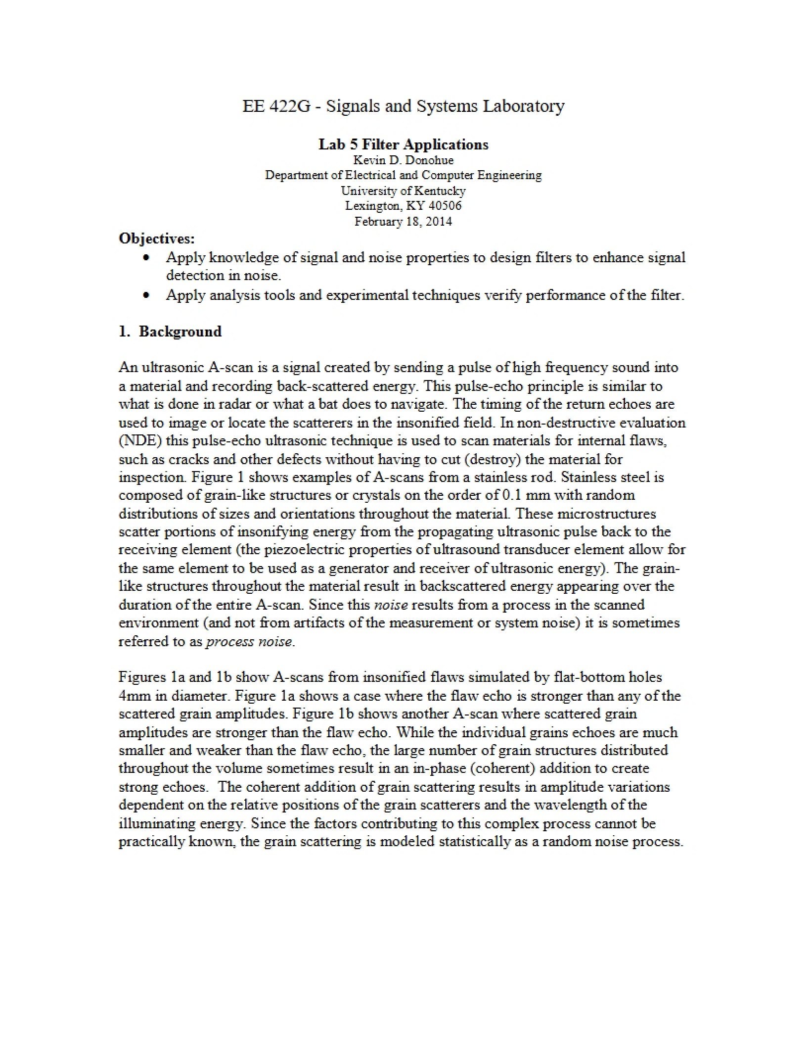 Filter Applications Lab 5
