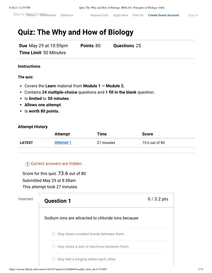 Biology Quiz - The How and Why