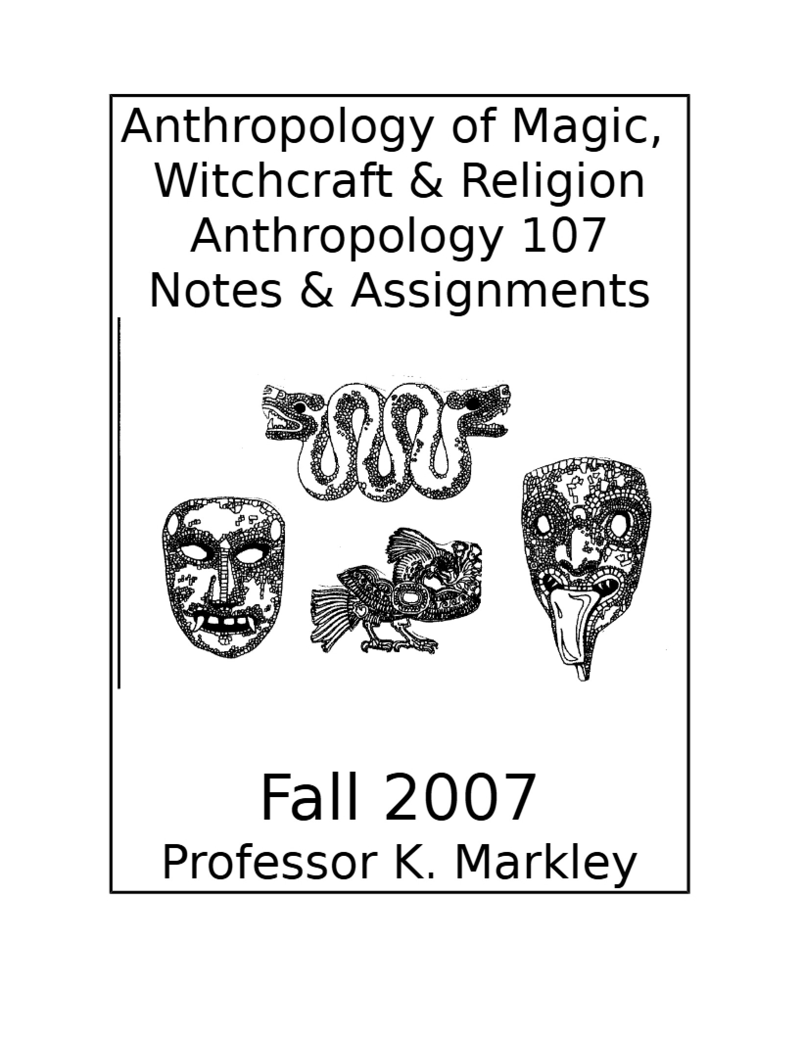 Assignments and Notes for Anthropology
