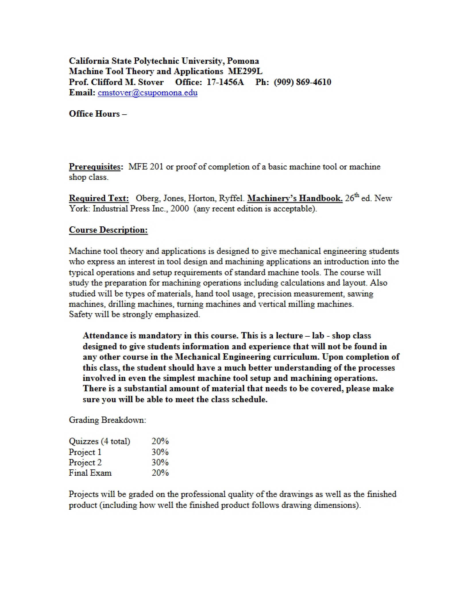 Special Topics Lab Syllabus