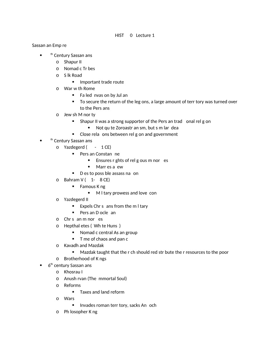 HIST 2905 Lecture 15 Notes