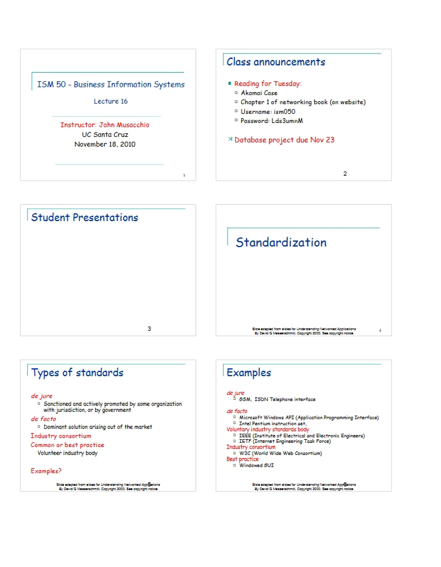Course Lecture Notes